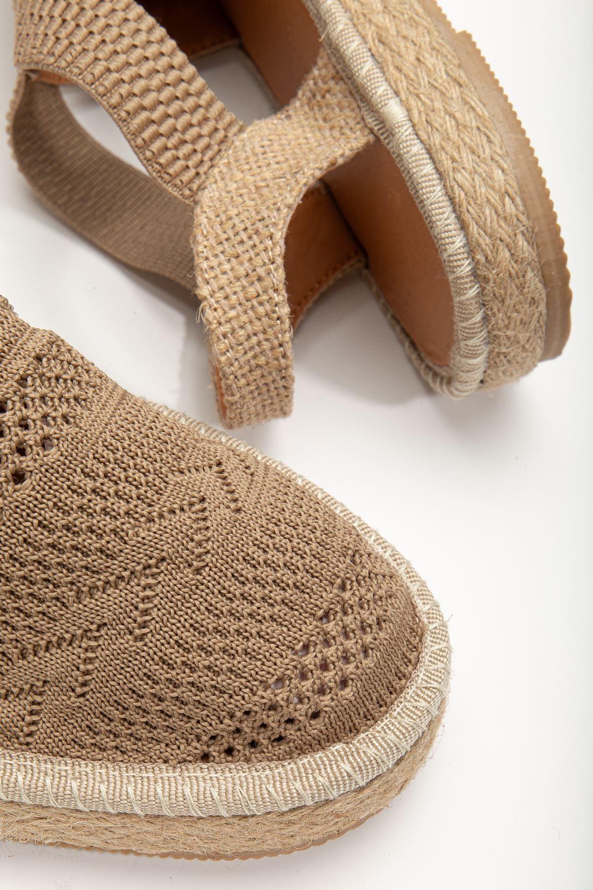 Women's Sirena Mink Knitwear Wicker Detailed Espadrille - STREETMODE™