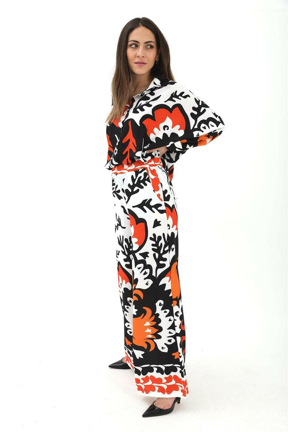 Women's Slit Tulip Pattern Jessica Fabric Set - Black - STREETMODE™ DE