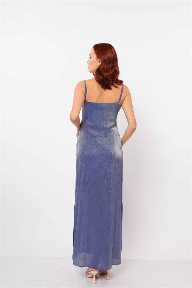 Women's Strappy Glitter Dress Navy Blue - STREETMODE™