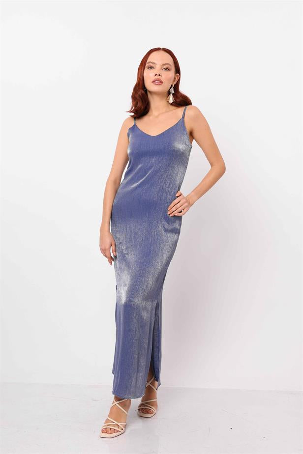 Women's Strappy Glitter Dress Navy Blue - STREETMODE™