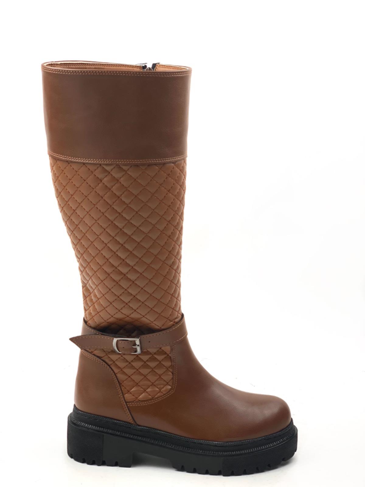 Women's Taba Jane Zippered Ready-made Thermo Sole Knee-high Patterned Buckle Boots - STREETMODE™