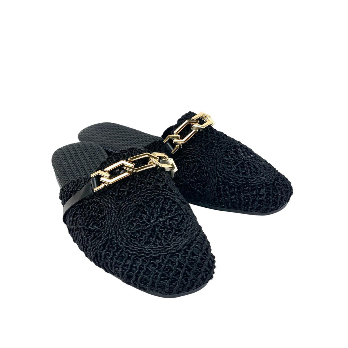 Women's Therm Black Stone Detailed Knitwear Slippers 1cm - STREETMODE™