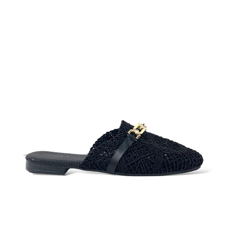 Women's Therm Black Stone Detailed Knitwear Slippers 1cm - STREETMODE™