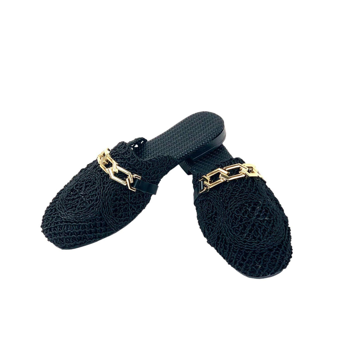 Women's Therm Black Stone Detailed Knitwear Slippers 1cm - STREETMODE™