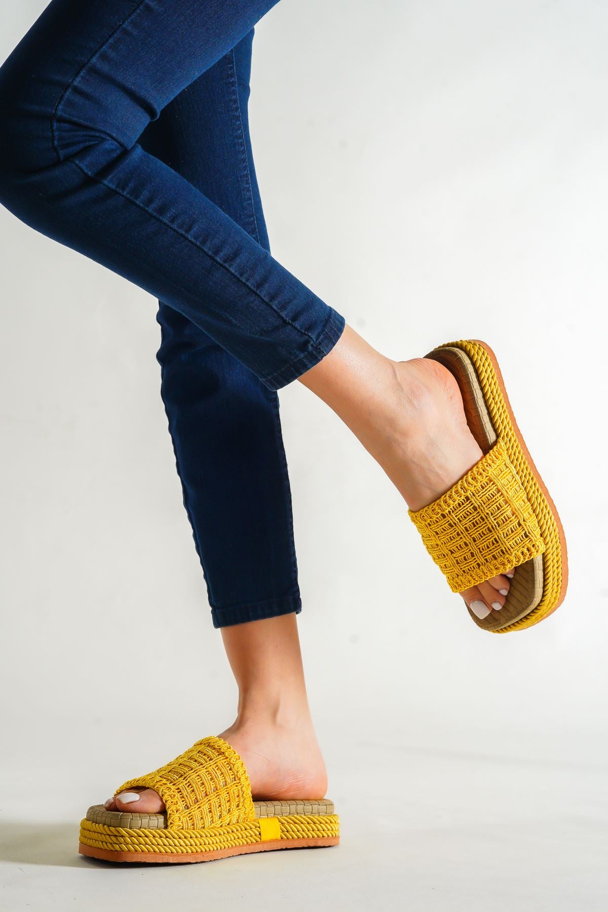 Women's Tokyo Yellow Knitted Slippers - STREETMODE™