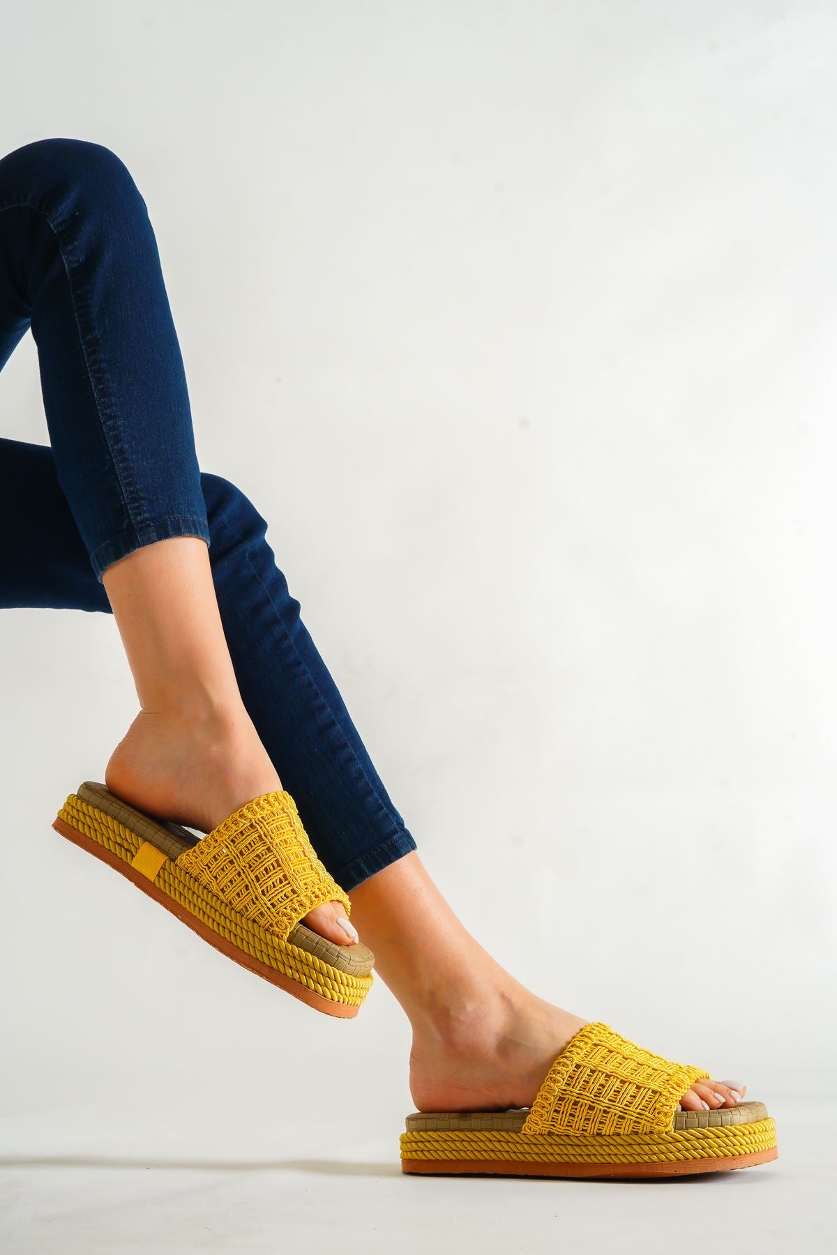 Women's Tokyo Yellow Knitted Slippers - STREETMODE™