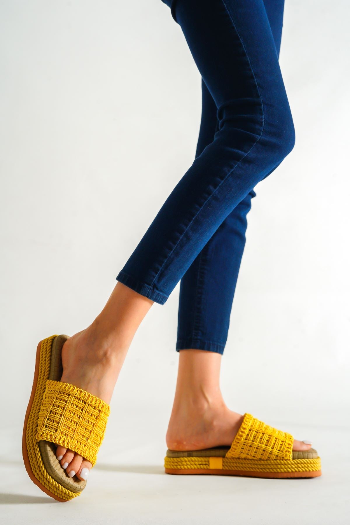 Women's Tokyo Yellow Knitted Slippers - STREETMODE™