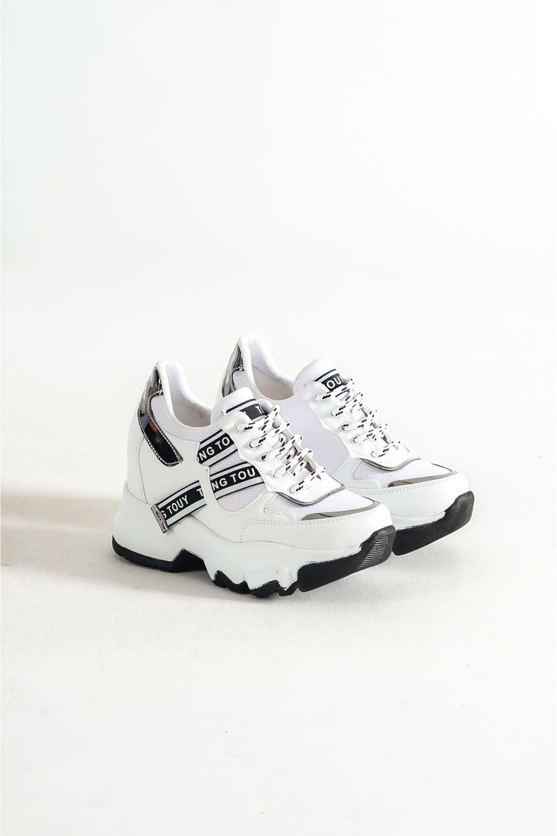 Women's Tong 82 Hidden Heel White Sneakers shoes - STREETMODE™