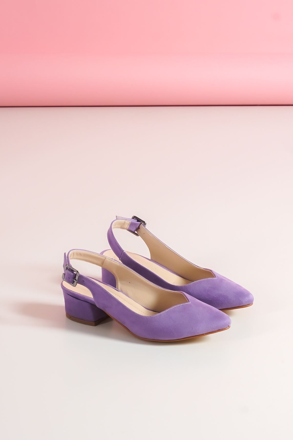 Women's Valentina Lilac Suede Heeled Shoes - STREETMODE™