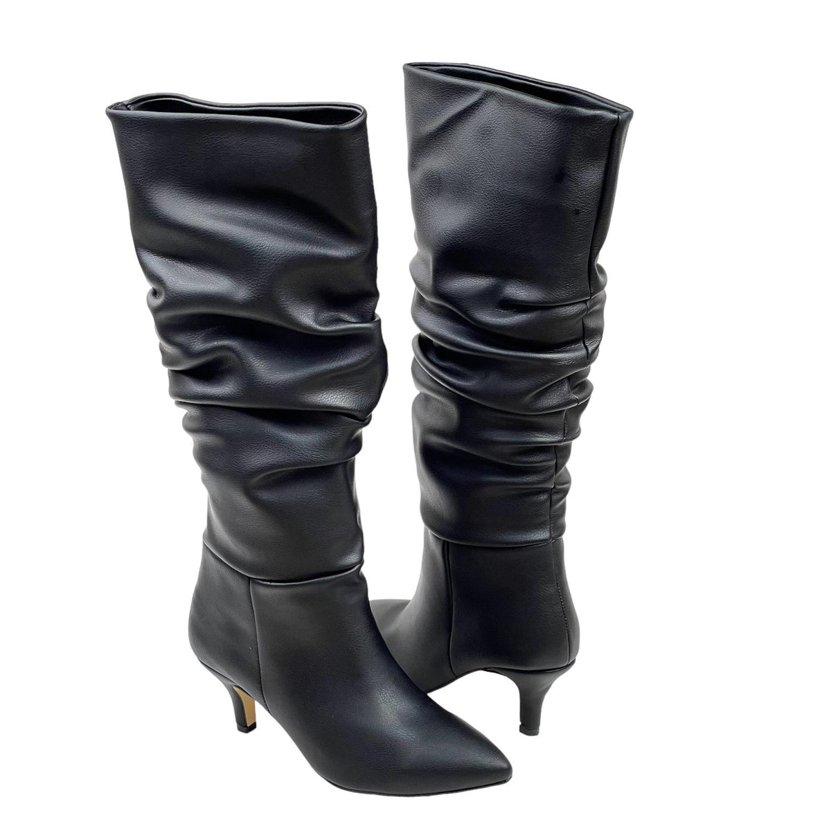 Women's Verny Black Knee High Boots Cowboy Boots Almond Heel Short Heel - STREETMODE™