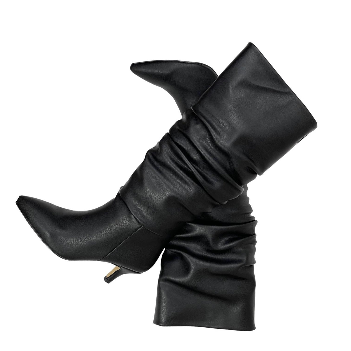 Women's Verny Black Knee High Boots Cowboy Boots Almond Heel Short Heel - STREETMODE™