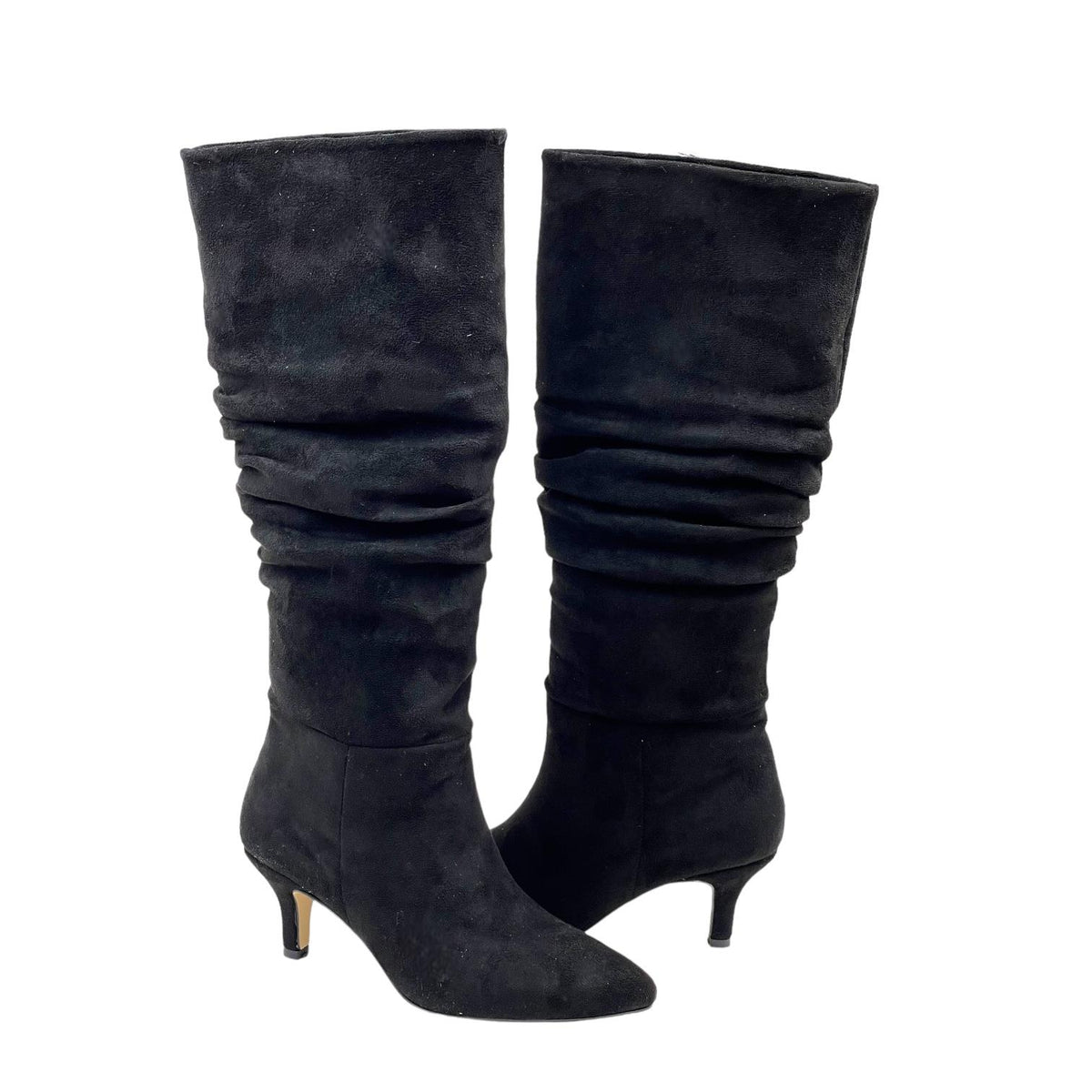 Women's Verny Black Suede Gusseted Almond Heel Boots - STREETMODE™