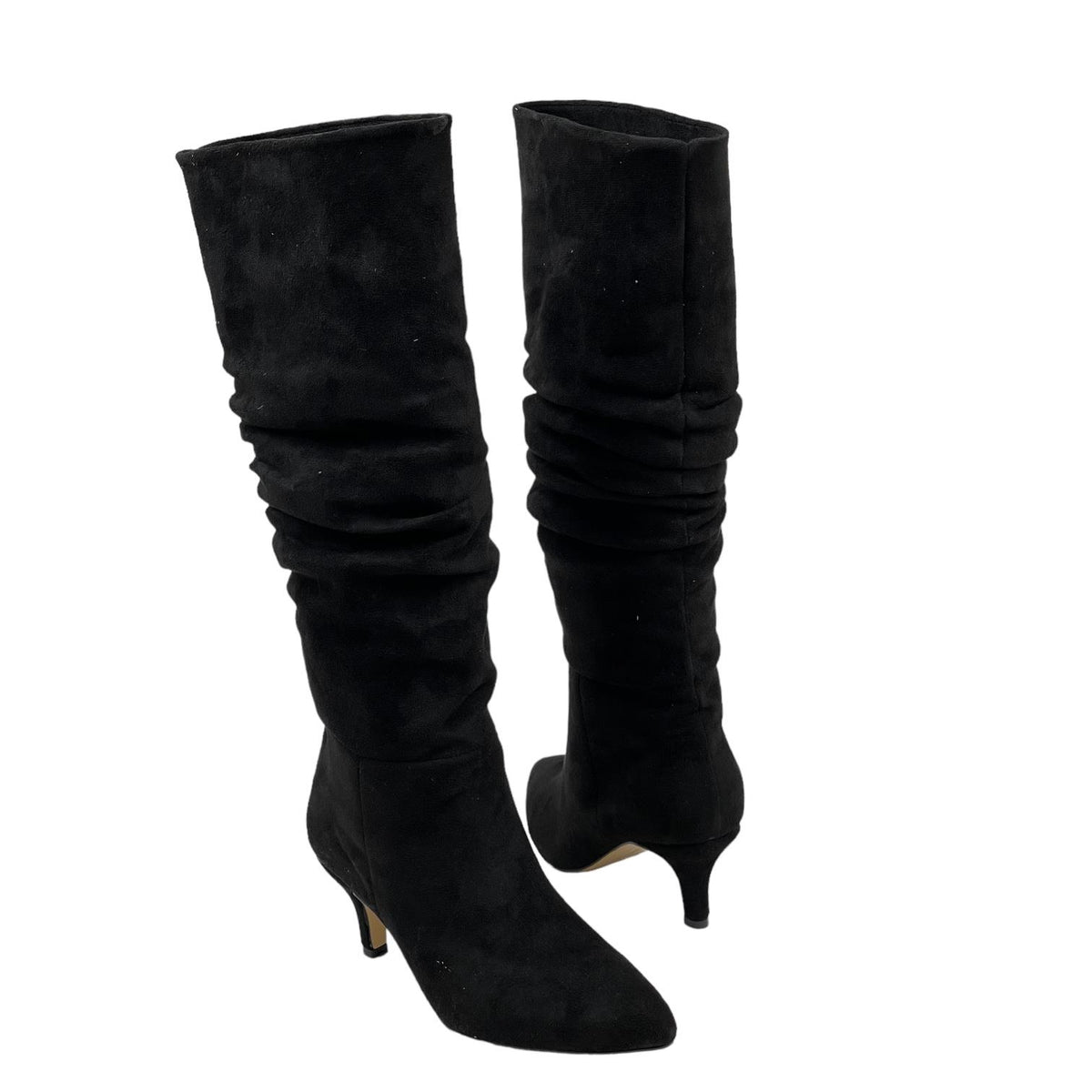 Women's Verny Black Suede Gusseted Almond Heel Boots - STREETMODE™