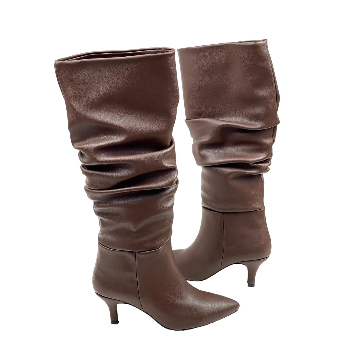 Women's Verny Brown Knee High Boots Cowboy Boots Almond Heel Short Heel - STREETMODE™