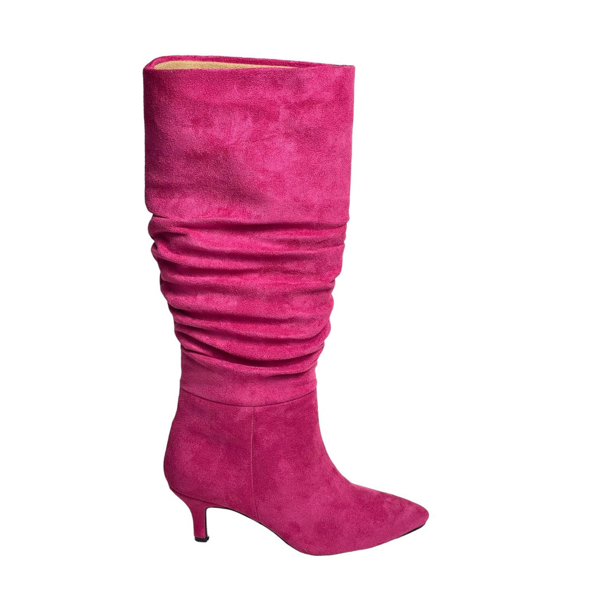 Women's Verny Fuchsia Suede Gusseted Almond Heel Boots - STREETMODE™