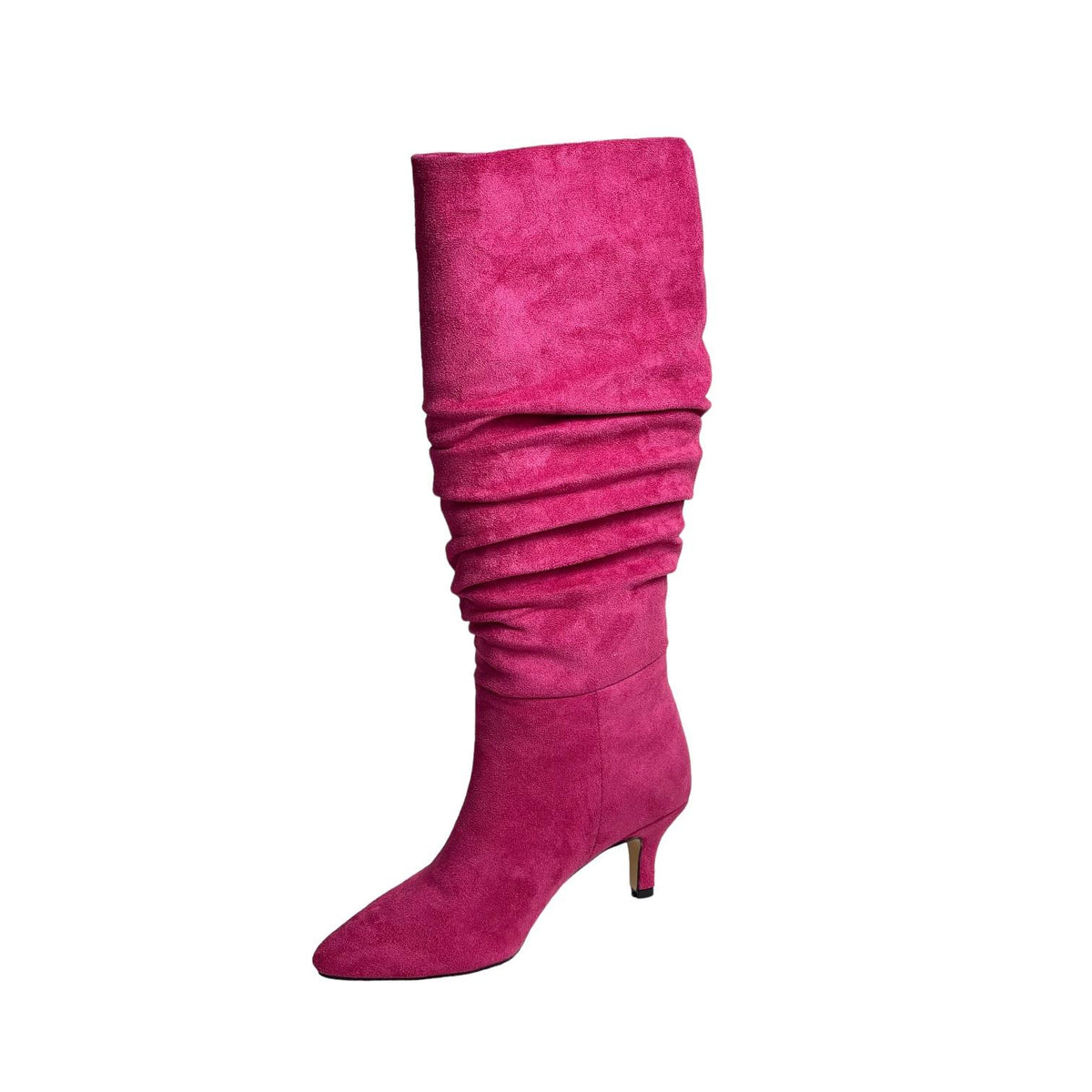 Women's Verny Fuchsia Suede Gusseted Almond Heel Boots - STREETMODE™