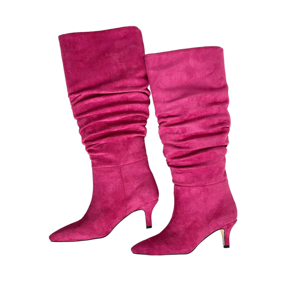 Women's Verny Fuchsia Suede Gusseted Almond Heel Boots - STREETMODE™