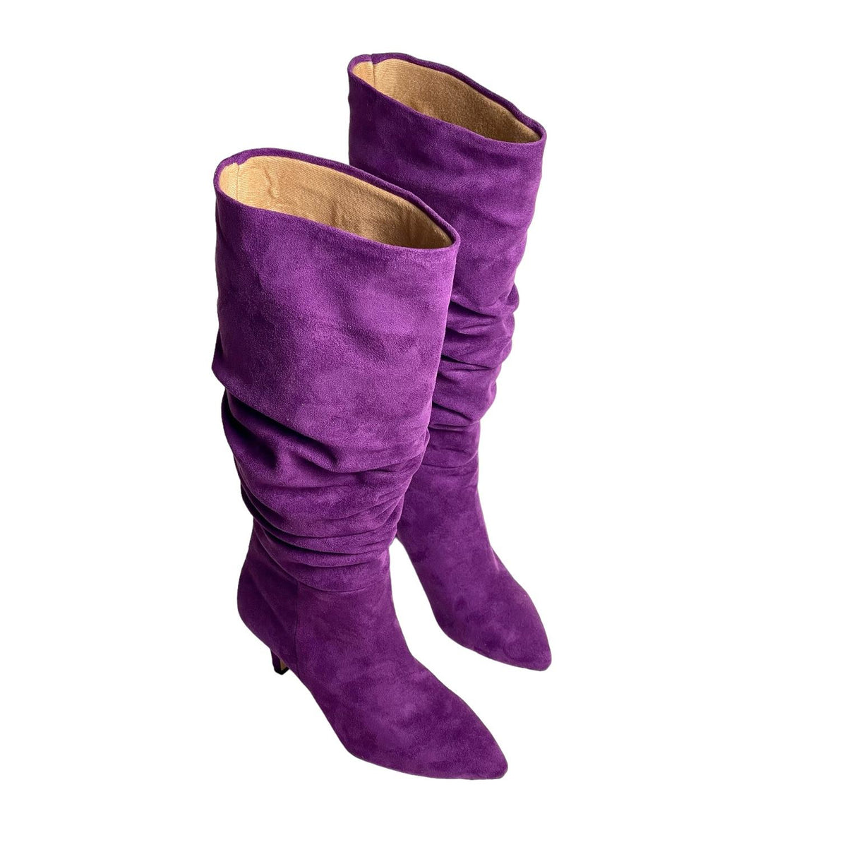 Women's Verny Purple Suede Gusseted Almond Heel Boots - STREETMODE™