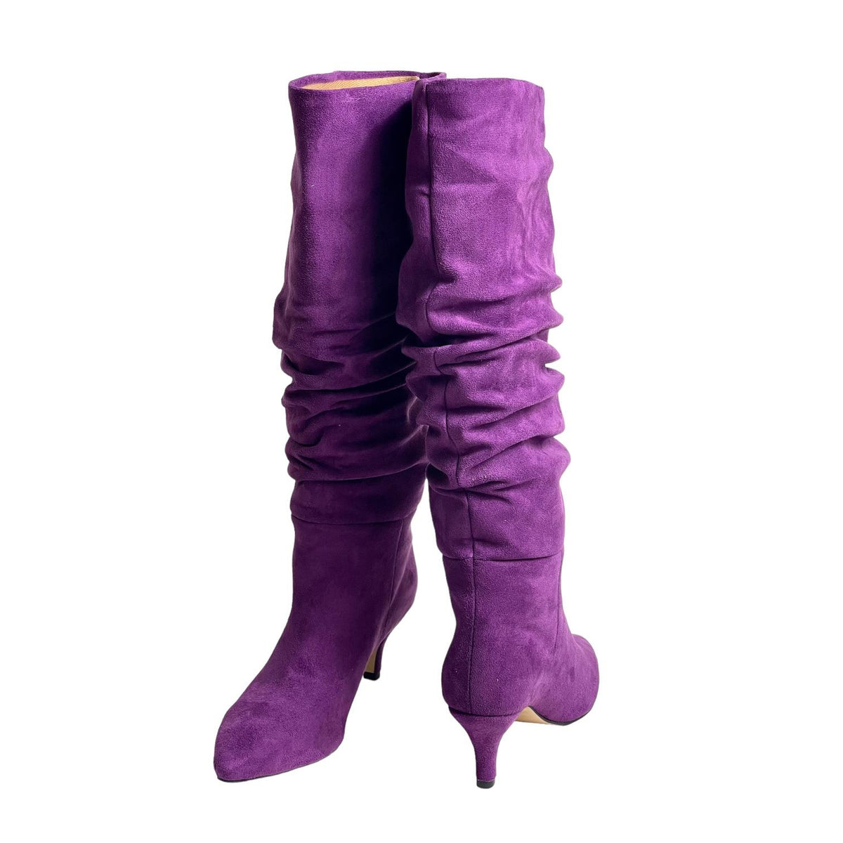 Women's Verny Purple Suede Gusseted Almond Heel Boots - STREETMODE™