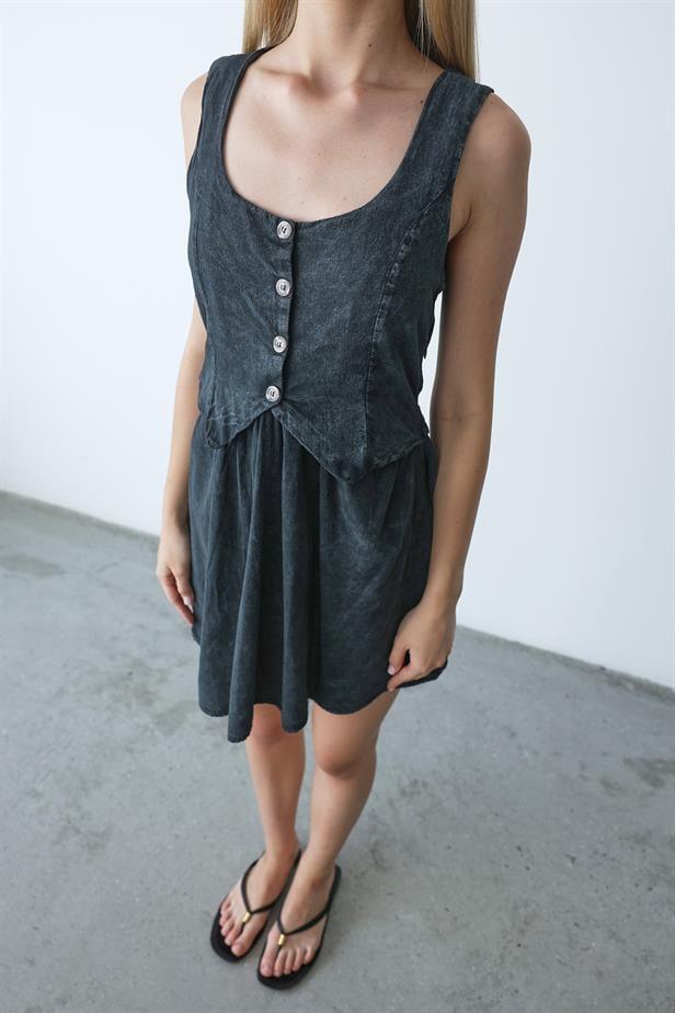 Women's Vest Look Dress - Anthracite - STREETMODE™