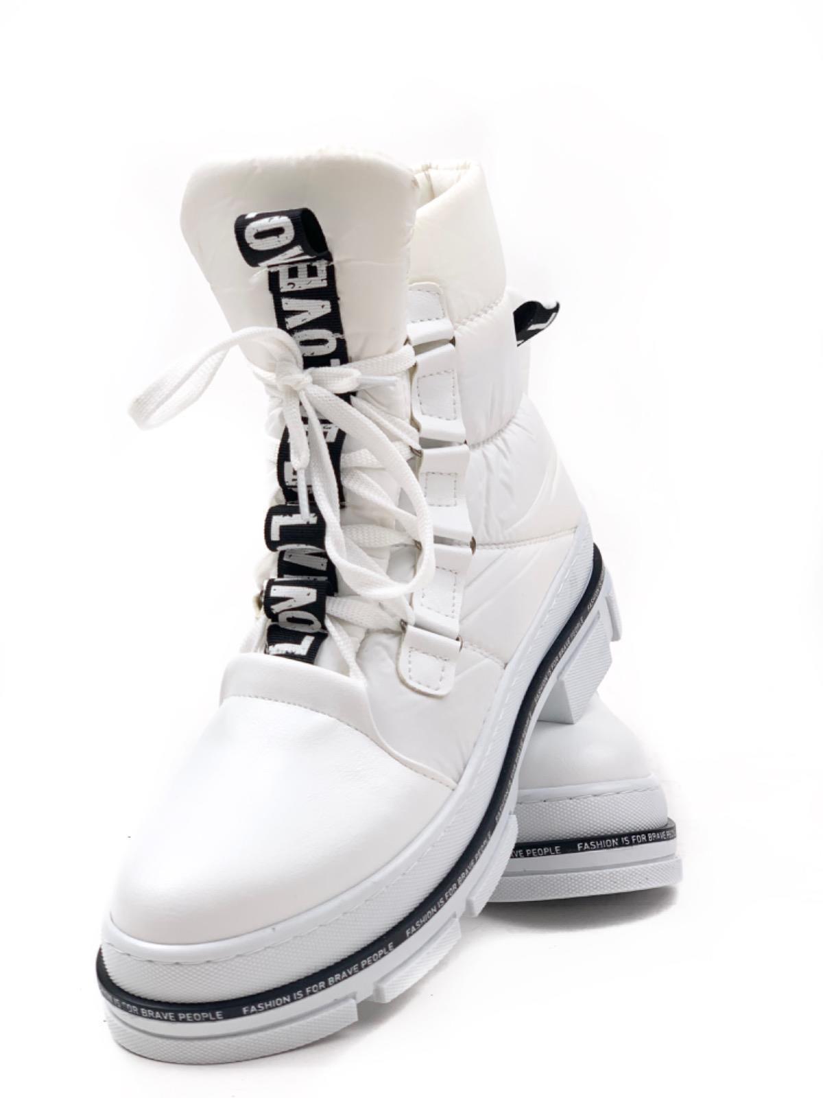 Women's White Thermoprat Parachute Fabric Snow Boots - STREETMODE™