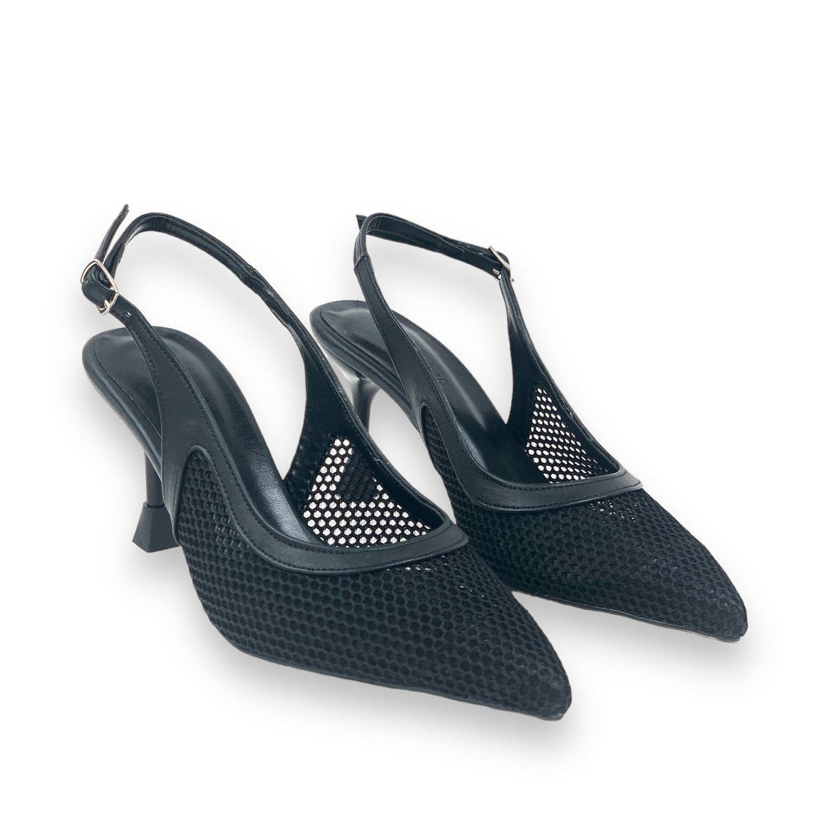 Women's Yabv Black Mesh Detailed Summer Shoes Sandals 7 cm - STREETMODE™