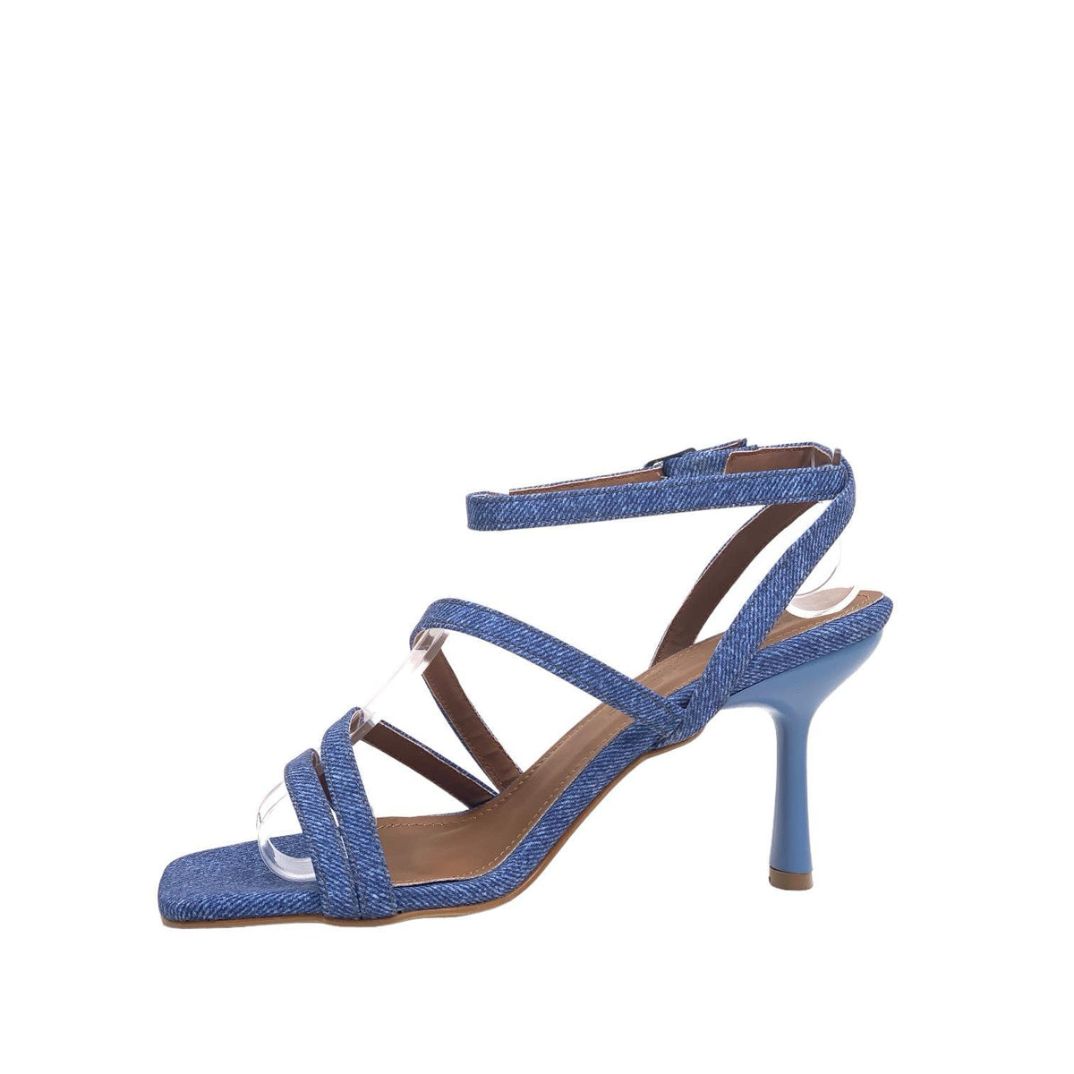 Women's Yerha Blue Denim Material Sandals 8 cm - STREETMODE™