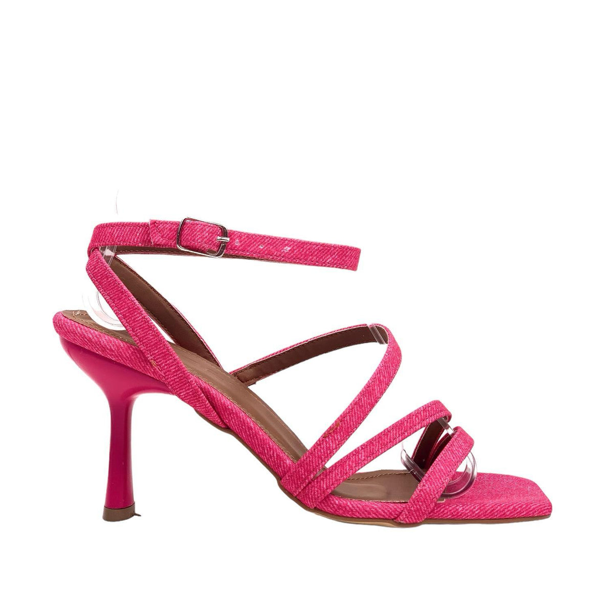 Women's Yerha Fuchsia Denim Material Sandals 8 cm - STREETMODE™