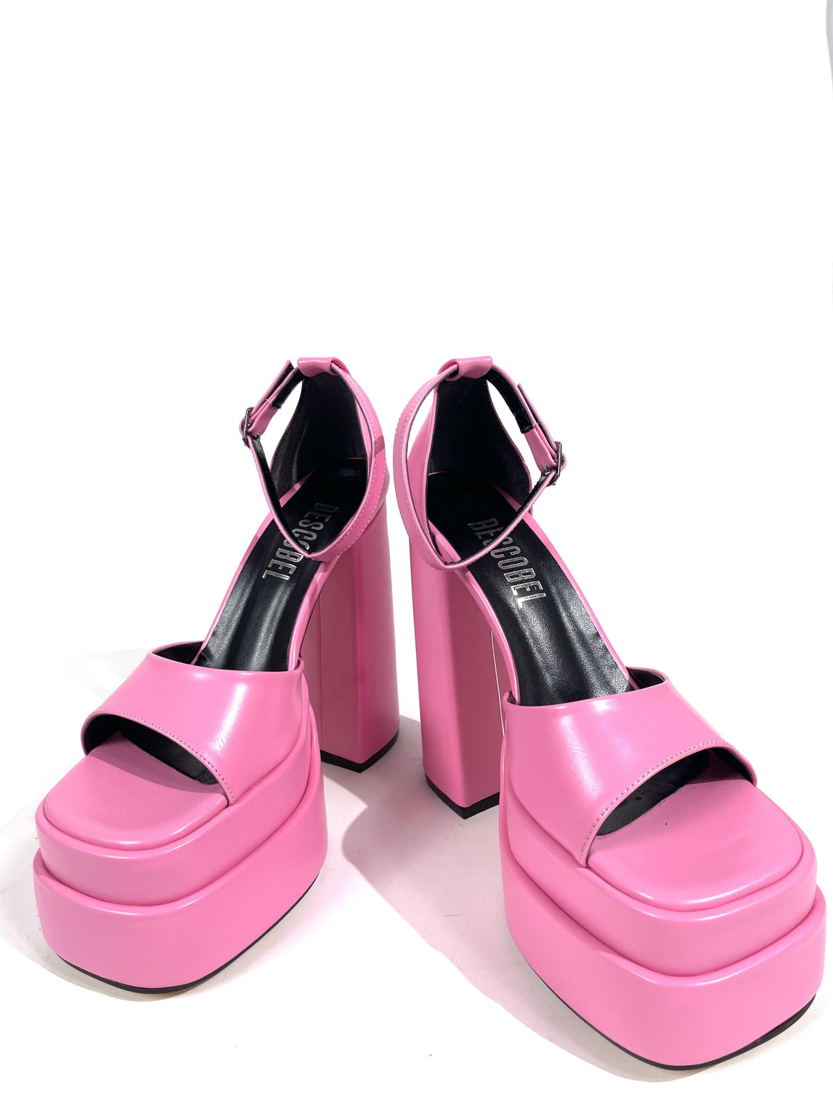 Women's Zoony Pink Skin High Double Platform Open-Front Sandals Shoes - STREETMODE™